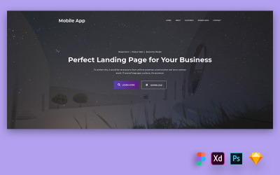 Ghus - Hero Header for App Presentation Websites