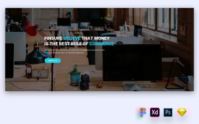 Hjältehuvud för byråwebbplatser UI-element