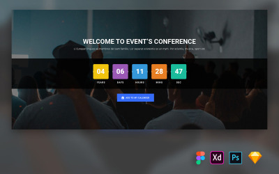 Cabeçalho de herói para sites de eventos e conferências