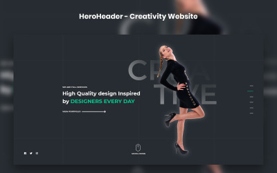 HeroHeader для елементів творчого інтерфейсу веб-сайту творчості