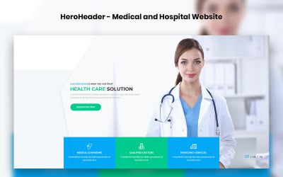HeroHeader for Medical and Hospital Websites UI Elements