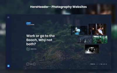 HeroHeader for Photography Websites UI Elements