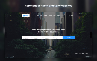 HeroHeader for Rent and Sale Websites UI Elements