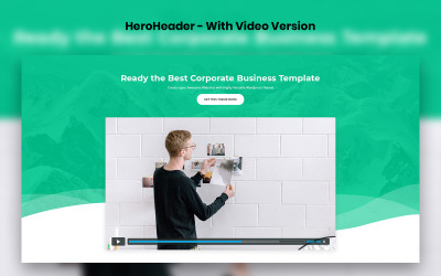HeroHeader for Video Websites UI Elements