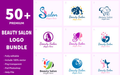 Paquete de logotipo de salón de belleza 50+