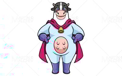 Cow Superhero Mascot
