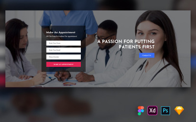 Cabeçalho de herói para sites médicos