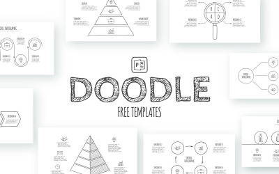Modelo gratuito do PowerPoint para infográficos animados de Doodle