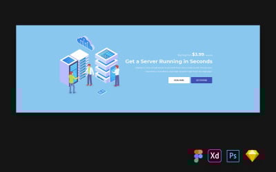 Заголовок Hero для веб-сайтов служб хостинга