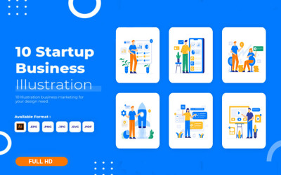 Startup Business Flat - Illustration Graphic