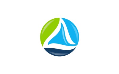 A Harfi Dalga Soyut Logo Şablonu