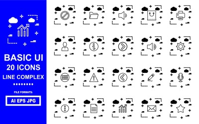 20 Basic UI Line Complex Icon Pack