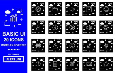 20个基本的UI Complex Inverted Icon Pack