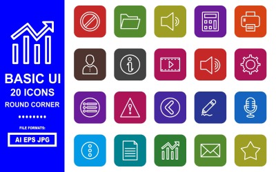 20 Icon Pack Round Corner IU di base