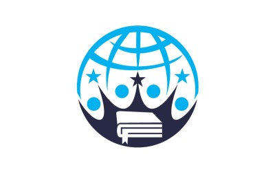 Küresel Eğitim Çözümü Logo Şablonu
