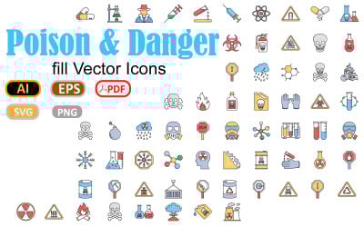 Отрута та небезпека символи Iconset