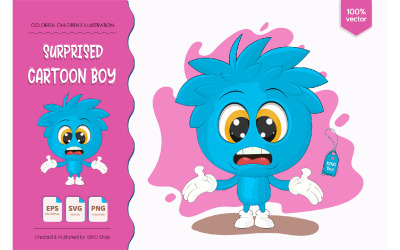 Sorpreso Cartoon Boy - Immagine Vettoriale