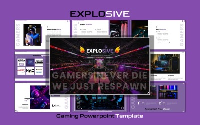 Explosive - Esport Gaming Szablon Powerpoint