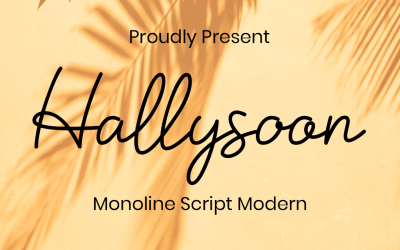 Hallysoon - Monoline Cursive Font