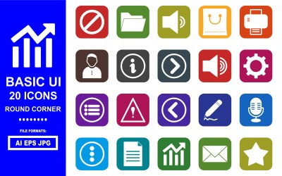 20 Icon Pack Round Corner IU di base