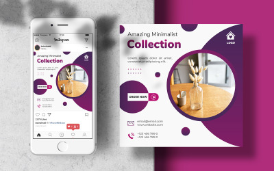 Feed Instagram per modello di social media di interior design e design di mobili