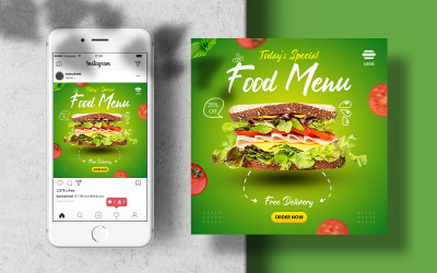 Food menu instagram banner template Social Media Template
