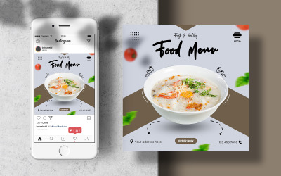 Food Menu Instagram Feed Modelo de mídia social