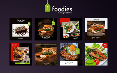 Foodies - 8 šablon Instagramu pro Foodies pro sociální média