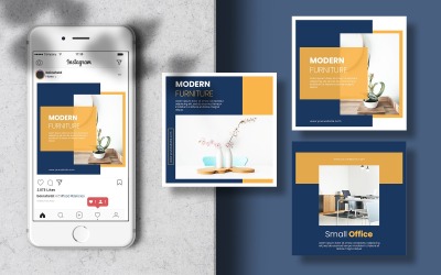 İç Tasarım Instagram Post Banner Sosyal Medya Şablonu