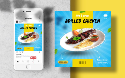 Instagram Food Banner Template Post for Social Media