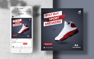 Mäns skor Instagram Post Banner Mall för sociala medier