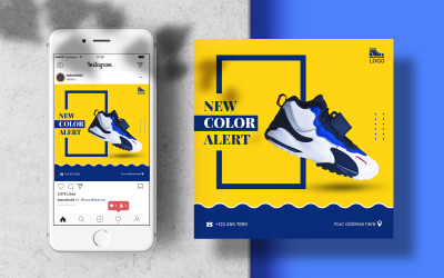 Men Sport Shoes Instagram Post Banner Social Media Template