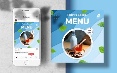 Menu speciale Instagram Feed Banner Modello di social media
