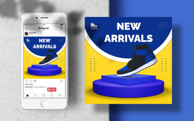 Modello di feed Instagram di scarpe sportive per social media