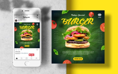 Post del modello di banner Instagram di cibo speciale per i social media