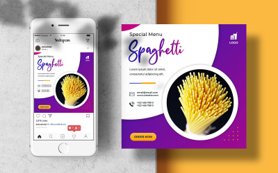 Speciaal menu Instagram Feed-bannermalplaatje voor sociale media