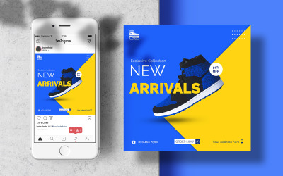 Sport Men Shoes Instagram Post Social Media Template