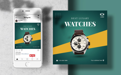 Watch Instagram Post Banner Template for Social Media