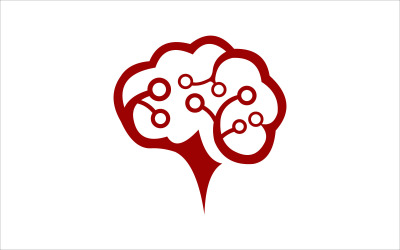 Brain Circuit Vector Logo Vorlage