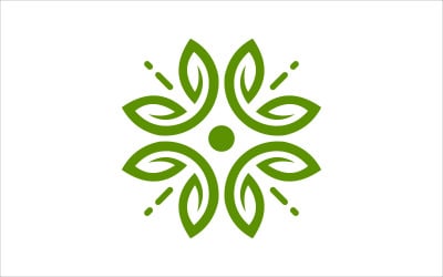 Green Leaf Care Vector Logo Template
