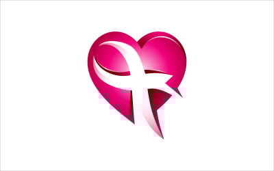 Love and Ribbon Colorful Vector Logo