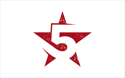 Modèle de logo vectoriel 5 étoiles