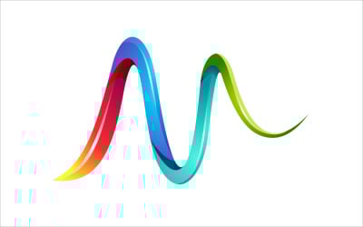 Modèle de logo vectoriel coloré lettre M