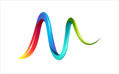 Modello di logo di vettore colorato lettera M
