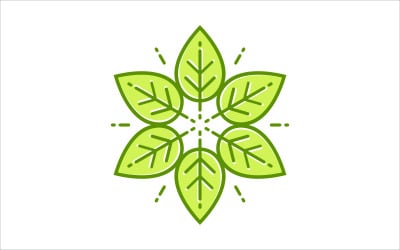 Modern Green Leaf Vector Logo Template