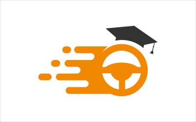 Rychlá autoškola vektorové logo šablona