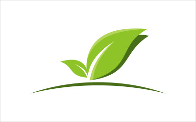 Simple Leaves Vector Logo Template