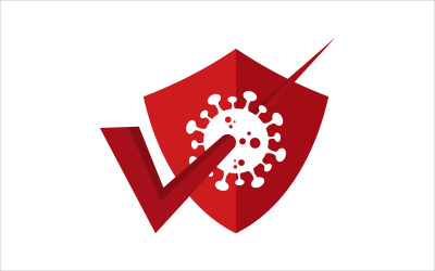 Szablon Logo wektor bezpieczeństwa wirusa tarczy