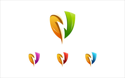 Thunder Shield Colorful Vector Logo
