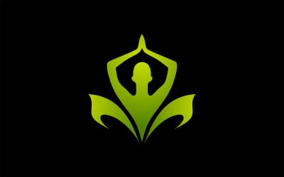 Yoga Female Vector Logo Template
